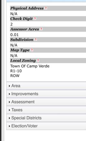 Yavapai County AZ Camp Verde Land LOT ??