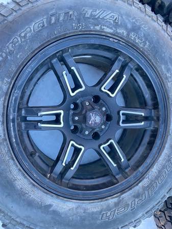 Set of 5 BF Goodrich M/T 255/75/17’s Mounted on 5 17” 5-4.5 American Ulta Af