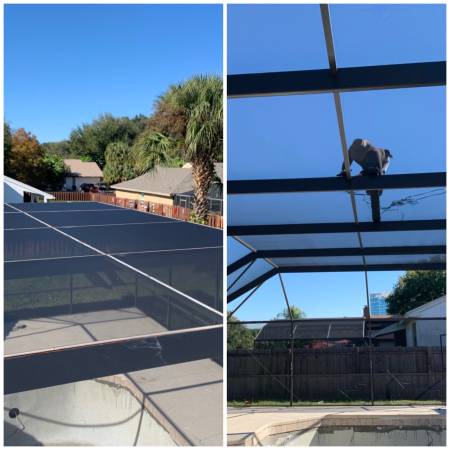 Pool Screen Repair, Lanai, Pool enclosure, (Bottoms $35)