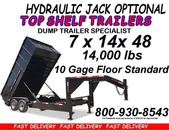 2023 7 X14X48 14 K Dump Trailer Heavy Duty Top Shelf Trailers