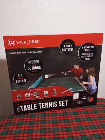 Wicked Big Sports Giant Table Tennis Set with 2 Paddles and 3 Balls