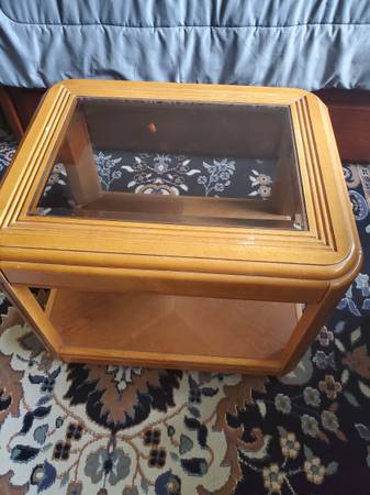 Glass top end table.