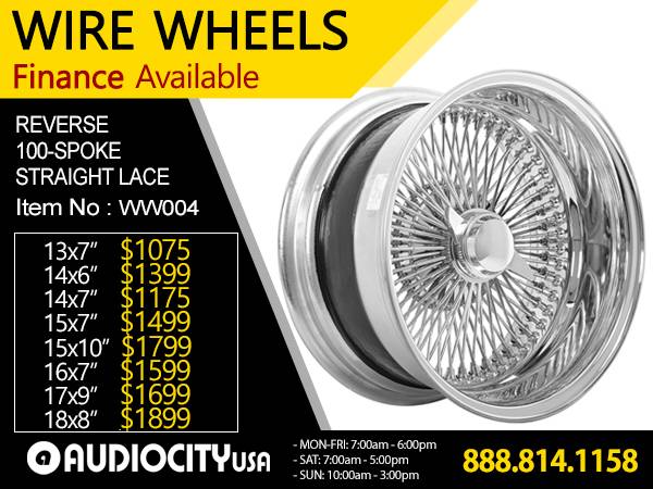 ?? 13 14 15 16 17 18 20 22 24″ inch Wire Wheels 72 or 100 /150 spoke