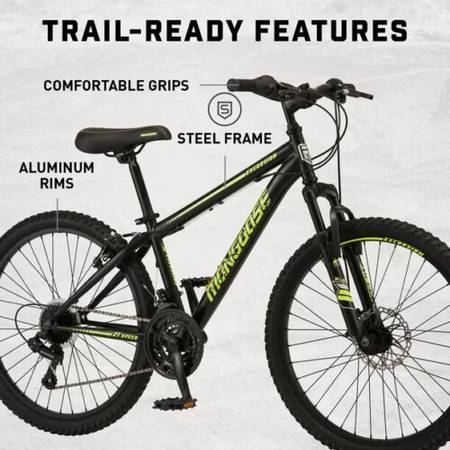 ????NEW Mongoose 24″ 21-spd disk brake mountain bike (was $284+ TAX)