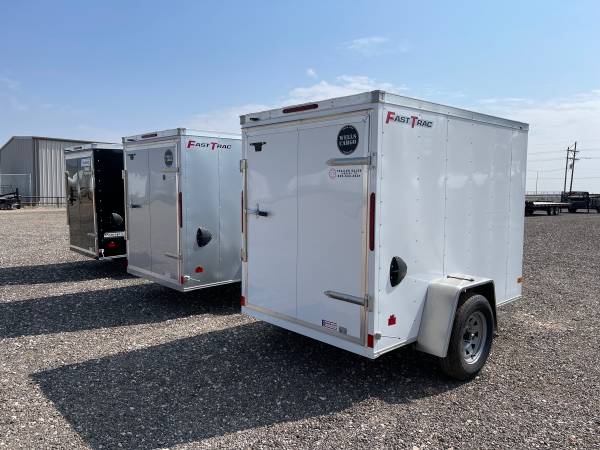 5X8 & 5X10 Single Axle Enclosed Cargo Trailers w/ Tie-downs