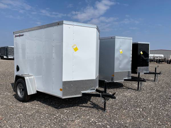 5X8 & 5X10 Single Axle Enclosed Cargo Trailers w/ Tie-downs