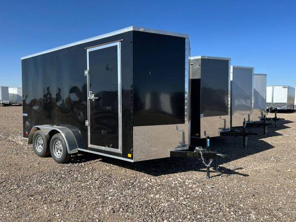 7X12 & 7X14 Cargo Trailers – Semi Screwed – D Rings – Stabilizer Jacks