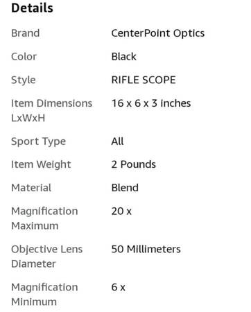 CenterPoint Optics 16x6x3