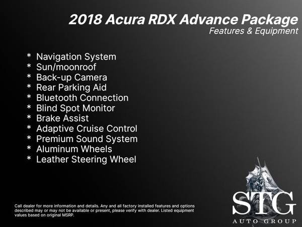 2018 Acura RDX AWD All Wheel Drive Advance Package SUV