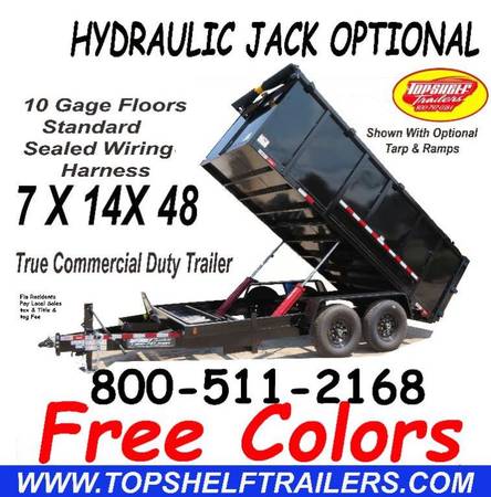 2023 7 X14X48 14 K Dump Trailer Heavy Duty Top Shelf Trailers