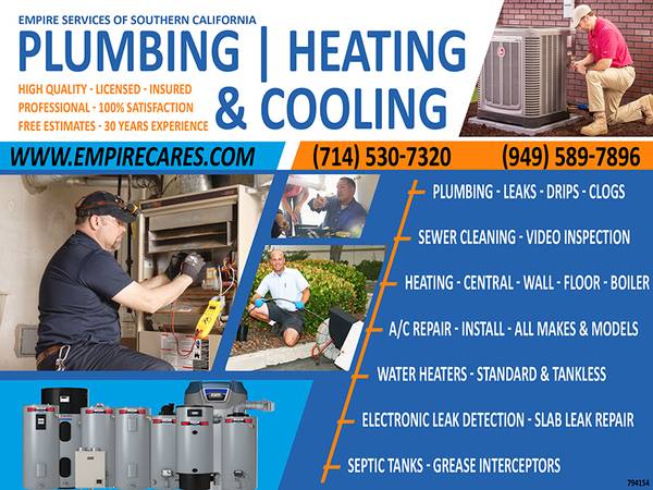 HEATING PLUMBING PLUMBER DRAIN A/C AC DRAIN CLEANING TRENCHLESS DRAINS