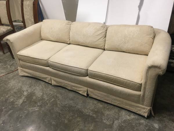 Beach Style Contemporary Fabric Sofa/Couch in Oyster White