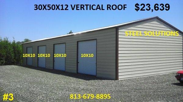 4 FOOT ON CENTER STEEL BUILDINGS INSTALLED “