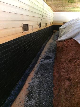 Foundation waterproofing/ French drains