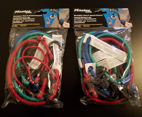 (2) Master Lock Assorted Heavy Duty Bungee Cords (2 – 6 Packs)