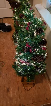 2 Matching 3 Foot Tall Fiber Optic Decorative Trees