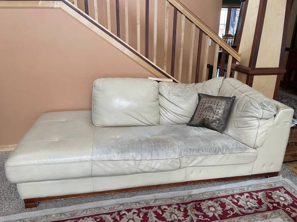 Free Leather chaise/sectional