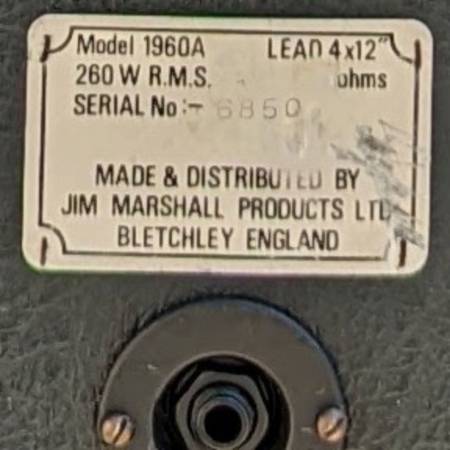 1981 Marshall JMP 1960A Lead Slant 4×12 Cab Cabinet