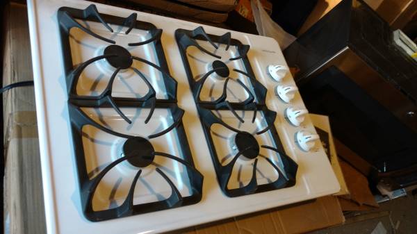 NEW white GAS cooktop 30″