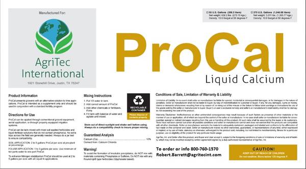 ProCal RAISES pH cheaper, more effective and faster than Ag lime