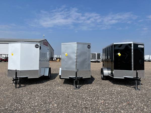 5X8 & 5X10 Single Axle Enclosed Cargo Trailers w/ Tie-downs