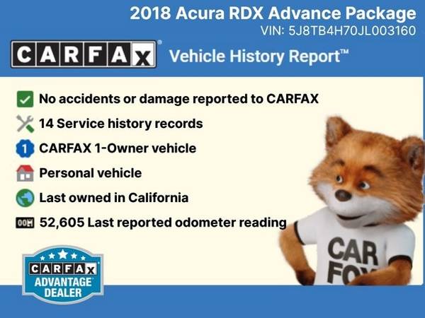 2018 Acura RDX AWD All Wheel Drive Advance Package SUV