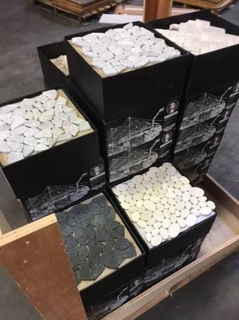 Mosaic Pebble Tile for showers, borders, and accents. Big selection.