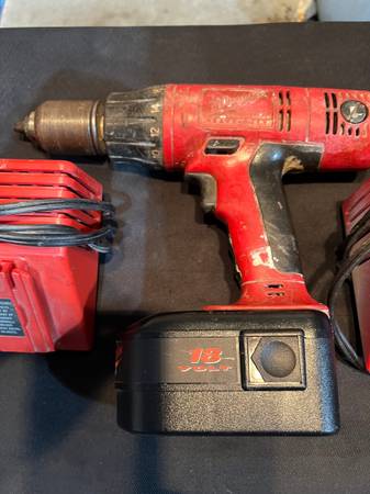 Milwaukee 18 Volt Drill and Two Chargers