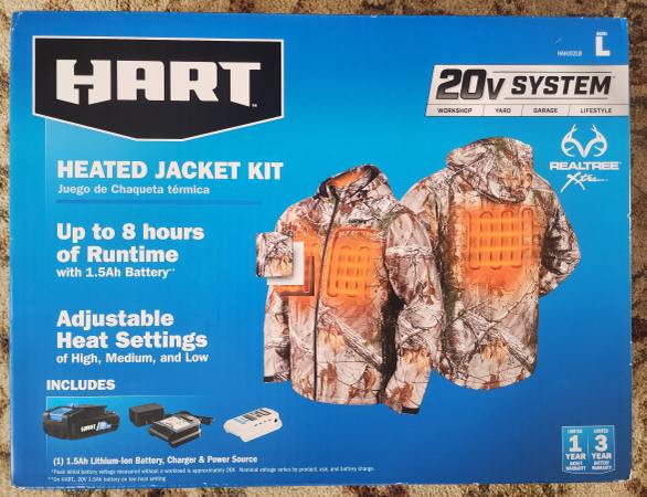 HART 20-Volt Men’s Heated Medium-Duty Jacket Kit