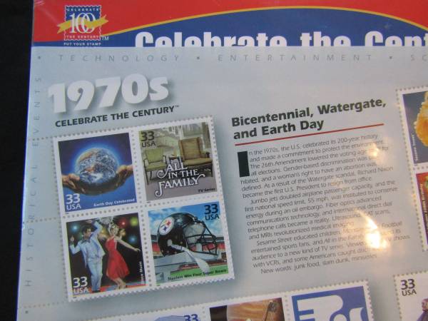 NEW Stamps Celebrate the Century 1970s Sheet of Fifteen 33 Cent Stamps