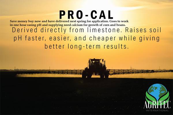 ProCal RAISES pH cheaper, more effective and faster than Ag lime