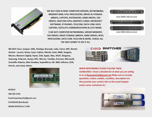 WE BUY CISCO NEXUS, ASR, 9000, 9200, 9300, 9400, 9500 SERIES SWITCHES