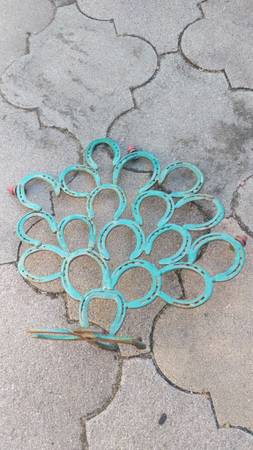 welded horseshoe prickly pear cactus yard art