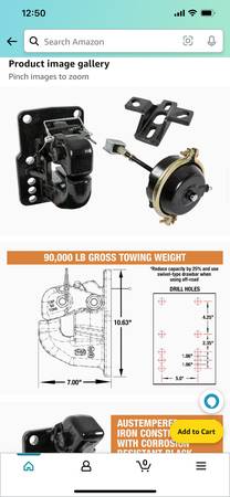 PH55/PH55AC 50-Ton Pintle Hook new in box