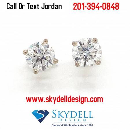 2.02 CTW Round Brilliant Cut Diamond Stud Earrings!