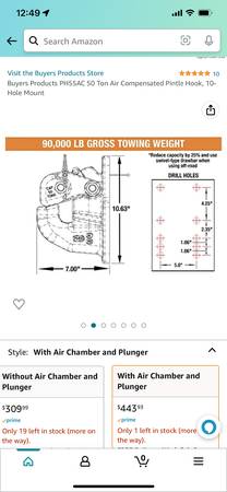 PH55/PH55AC 50-Ton Pintle Hook new in box