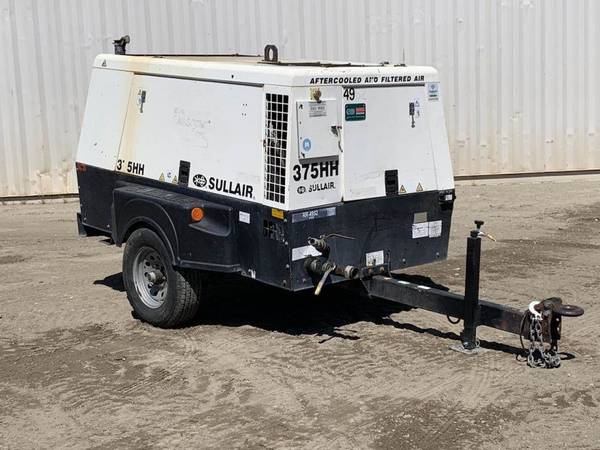 Air Compressor 2012 Sullair 375HH Diesel Portable Trailer Mounted Rota