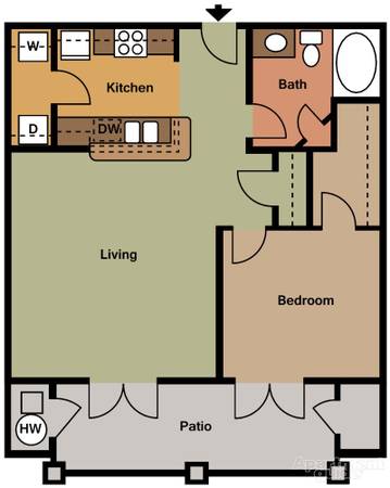 1 Bed 1 Bath Apartment! 808sqft Call today!