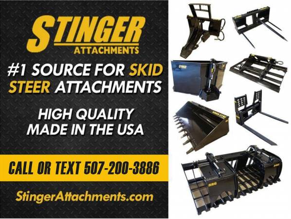 Skid Steer Buckets, Grapples, Bale Spears, Pallet Forks, Tree Pullers