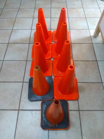 18″tall Orange Safety Cones.