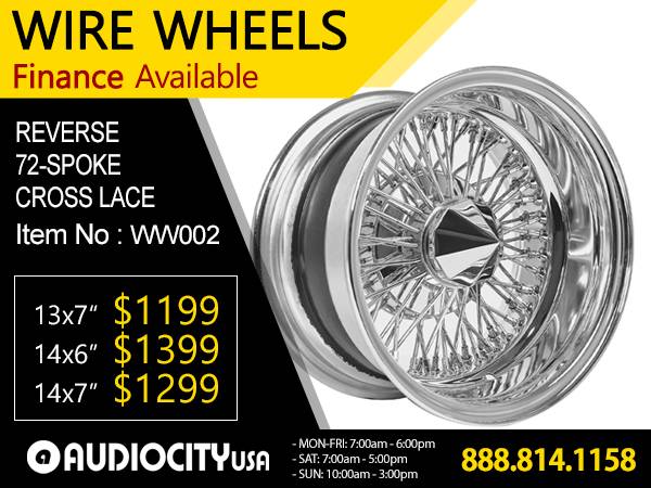 ?? 13 14 15 16 17 18 20 22 24″ inch Wire Wheels 72 or 100 /150 spoke