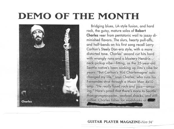 Lead Guitarist featured in Guitar Player Magazine