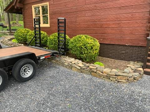 2 stacked stone / rock landscaping walls