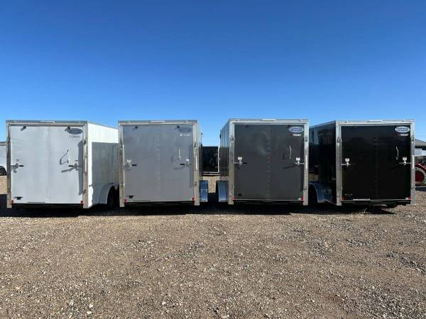 7X12 & 7X14 Cargo Trailers – Semi Screwed – D Rings – Stabilizer Jacks