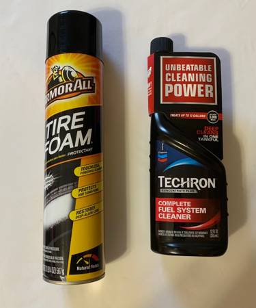 Techron Concentrate Plus Fuel System Cleaner 12 oz & Armor All Tire Foam 20 oz (