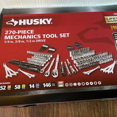 Husky (Brand new) 1007691039 Mechanics Tool Set 1/4″, 3/8″, 1/2″ Drive