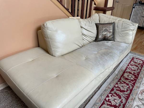 Free Leather chaise/sectional