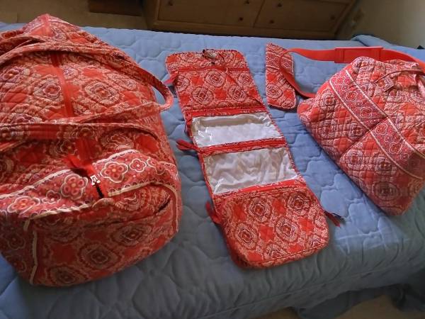 Vera Bradley quilted travel set