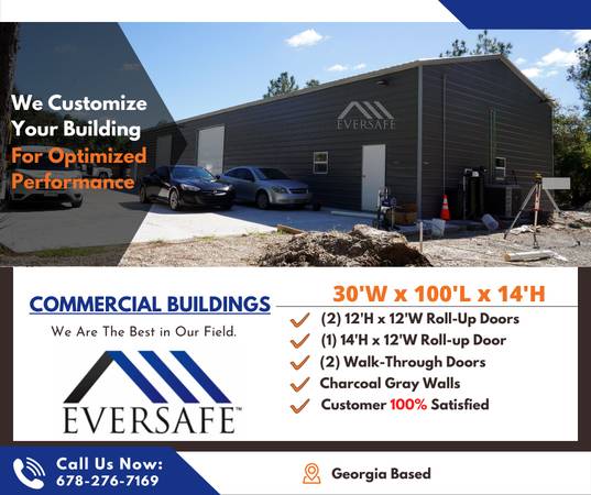 Steel Buildings – Garage Carport Hybrid