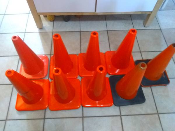 18″tall Orange Safety Cones.